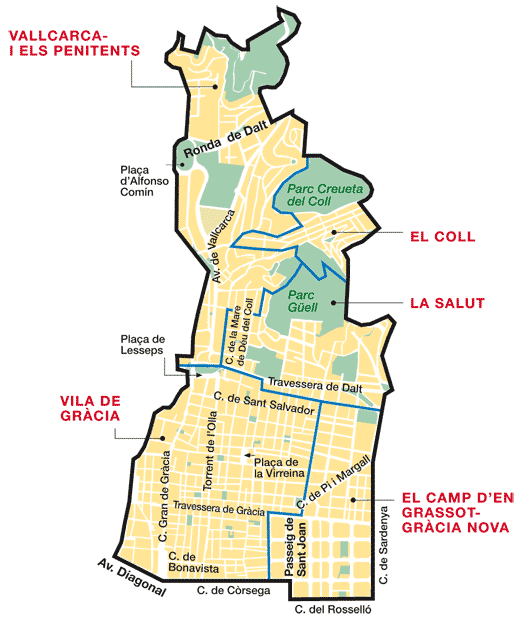 Mapa de Gràcia